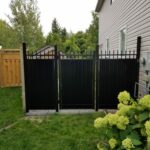 black privacy metal fence